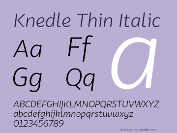 Knedle Thin Italic Version 0.201;FEAKit 1.0图片样张