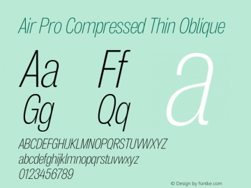 Air Pro Compressed Thin Oblique Version 1.000;hotconv 1.0.109;makeotfexe 2.5.65596图片样张