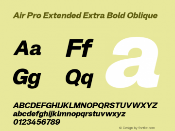 Air Pro Extended ExtBd Obliq Version 1.000;hotconv 1.0.109;makeotfexe 2.5.65596图片样张