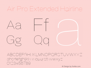 Air Pro Extended Hairline Version 2.000;hotconv 1.0.109;makeotfexe 2.5.65596图片样张