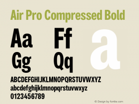 Air Pro Compressed Bold Version 2.000;hotconv 1.0.109;makeotfexe 2.5.65596图片样张