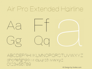 Air Pro Extended Hairline Version 2.000;hotconv 1.0.109;makeotfexe 2.5.65596图片样张