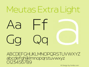 Meutas Extra Light Version 1.000;hotconv 1.0.109;makeotfexe 2.5.65596图片样张