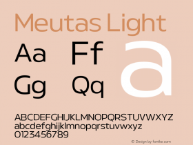 Meutas Light Version 1.000;hotconv 1.0.109;makeotfexe 2.5.65596图片样张