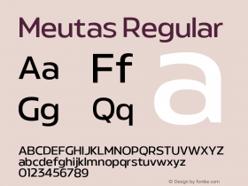 Meutas Regular Version 1.000;hotconv 1.0.109;makeotfexe 2.5.65596图片样张