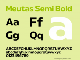 Meutas Semi Bold Version 1.000;hotconv 1.0.109;makeotfexe 2.5.65596图片样张