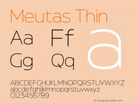 Meutas Thin Version 1.000;hotconv 1.0.109;makeotfexe 2.5.65596图片样张