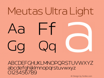 Meutas Ultra Light Version 1.000;hotconv 1.0.109;makeotfexe 2.5.65596图片样张