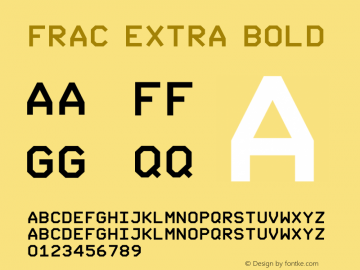 FRAC Extra Bold Version 2.020;hotconv 1.0.109;makeotfexe 2.5.65596图片样张