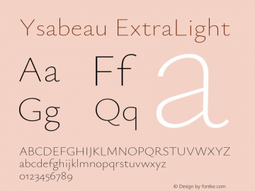 Ysabeau ExtraLight Version 0.025图片样张