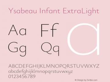 Ysabeau Infant ExtraLight Version 0.025图片样张