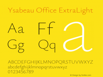 Ysabeau Office ExtraLight Version 0.025图片样张