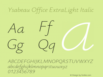 Ysabeau Office ExtraLight Italic Version 0.025图片样张