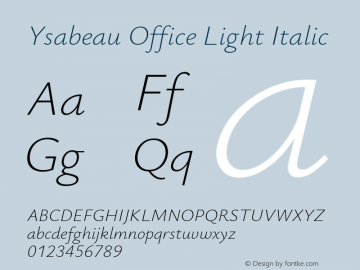 Ysabeau Office Light Italic Version 0.025图片样张