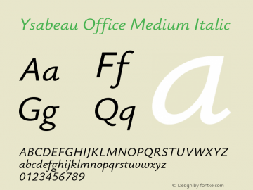 Ysabeau Office Medium Italic Version 0.025图片样张