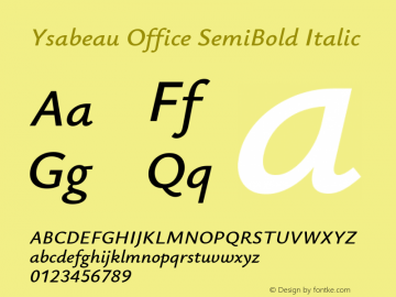 Ysabeau Office SemiBold Italic Version 0.025图片样张