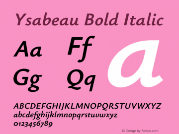 Ysabeau Bold Italic Version 0.025;FEAKit 1.0图片样张
