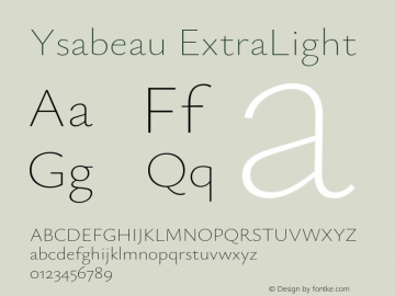 Ysabeau ExtraLight Version 0.025;FEAKit 1.0图片样张