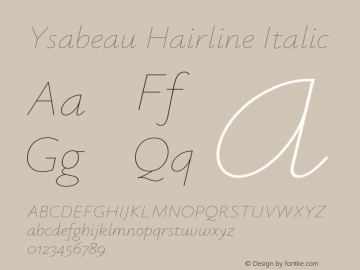 Ysabeau Hairline Italic Version 0.025;FEAKit 1.0图片样张