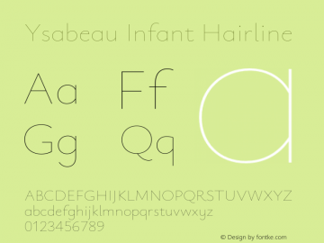 Ysabeau Infant Hairline Version 0.025;FEAKit 1.0图片样张