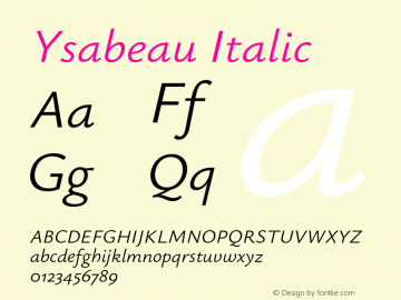 Ysabeau Italic Version 0.025;FEAKit 1.0图片样张