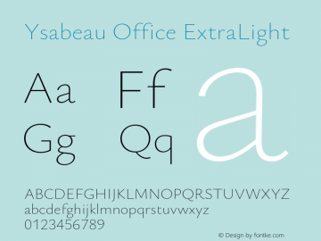 Ysabeau Office ExtraLight Version 0.025;FEAKit 1.0图片样张