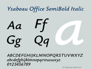 Ysabeau Office SemiBold Italic Version 0.025;FEAKit 1.0图片样张