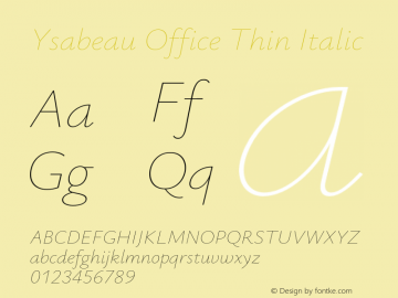 Ysabeau Office Thin Italic Version 0.025;FEAKit 1.0图片样张