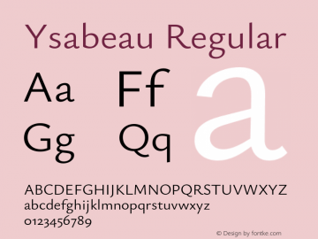 Ysabeau Regular Version 0.025;FEAKit 1.0图片样张