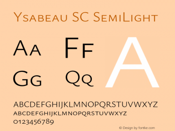 Ysabeau SC SemiLight Version 0.025;FEAKit 1.0图片样张