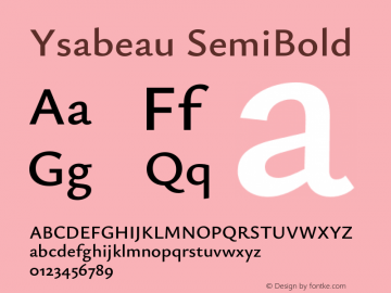 Ysabeau SemiBold Version 0.025;FEAKit 1.0图片样张