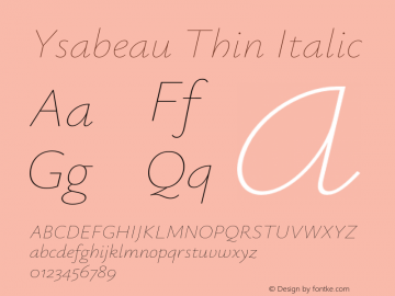 Ysabeau Thin Italic Version 0.025;FEAKit 1.0图片样张