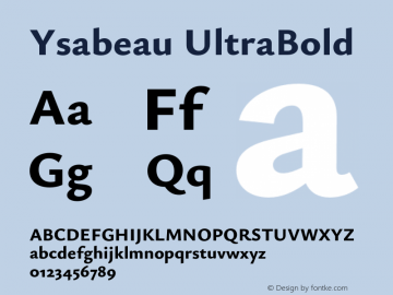 Ysabeau UltraBold Version 0.025;FEAKit 1.0图片样张