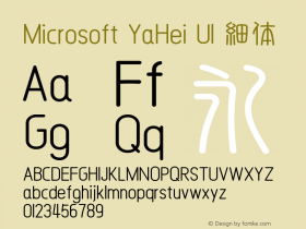 Microsoft YaHei UI 细体 Version 2.10;February 3, 2022;FontCreator 13.0.0.2675 64-bit图片样张