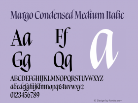 Margo Condensed Medium Italic Version 0.002;hotconv 1.0.117;makeotfexe 2.5.65602图片样张