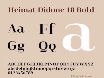 Heimat Didone 18 Bold Version 1.000;PS 001.000;hotconv 1.0.70;makeotf.lib2.5.58329图片样张