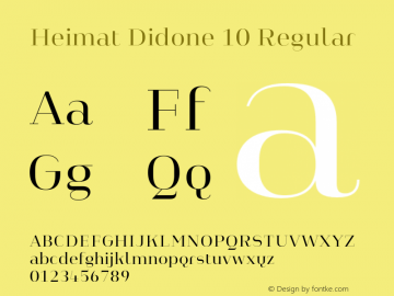 Heimat Didone 10 Regular Version 1.000;PS 001.000;hotconv 1.0.70;makeotf.lib2.5.58329图片样张