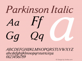 Parkinson Italic 001.000图片样张