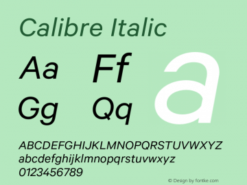 Calibre Italic Version 1.005图片样张