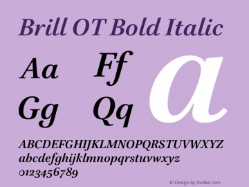 Brill OT Bold Italic Version 4.000图片样张