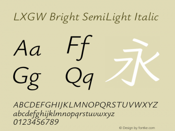 LXGW Bright Semilight Italic Version 0.021;FEAKit 1.0图片样张