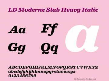 LD Moderne Slab Heavy Italic Version 1.008图片样张