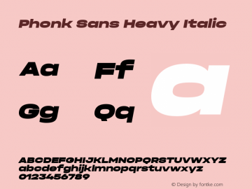 PhonkSans-HeavyItalic Version 1.000图片样张