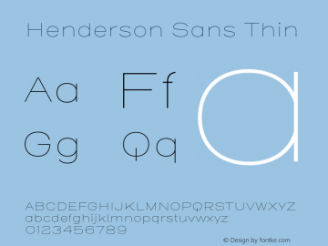 HendersonSans-Thin Version 1.000图片样张
