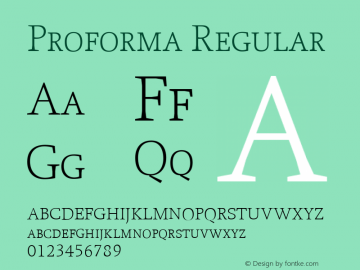 Proforma Regular Version 001.000 Font Sample