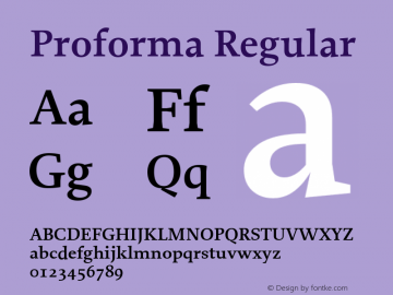 Proforma Regular Version 001.000 Font Sample