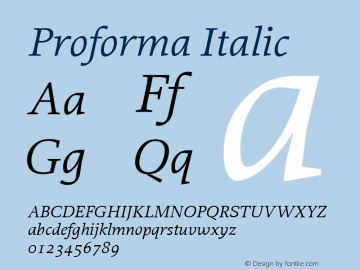 Proforma Italic Version 001.000图片样张