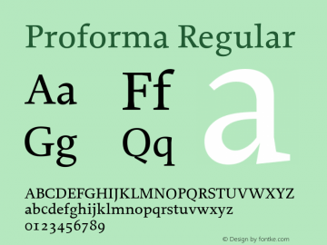 Proforma Regular Version 001.000 Font Sample