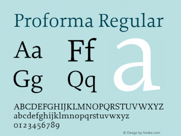 Proforma Regular Version 001.000 Font Sample
