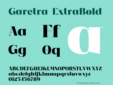 Garetra-ExtraBold Version 1.000图片样张